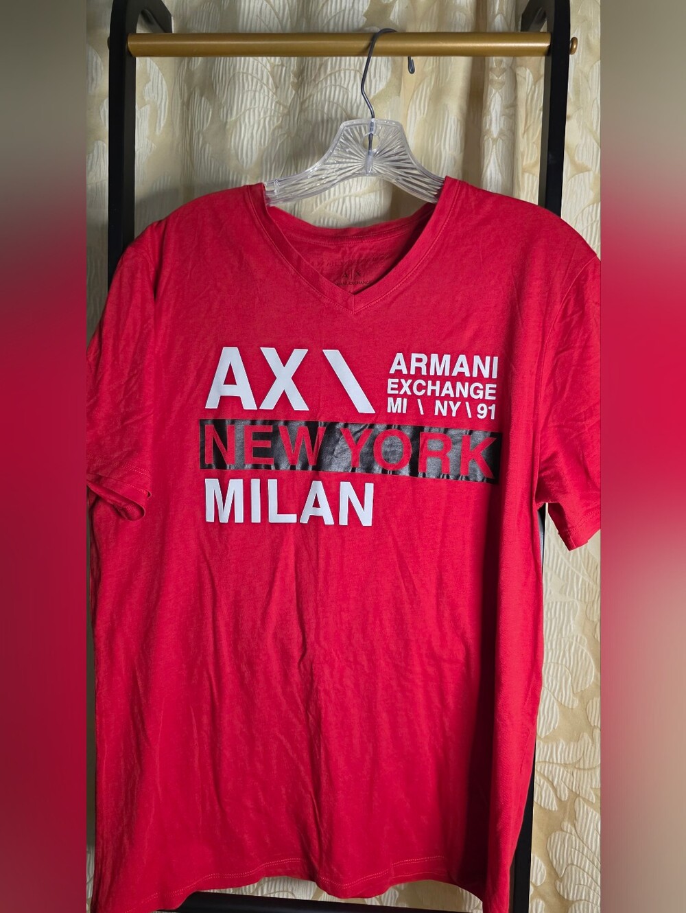 Armani Exchange Men Short Sleeves Sz Large V Neck